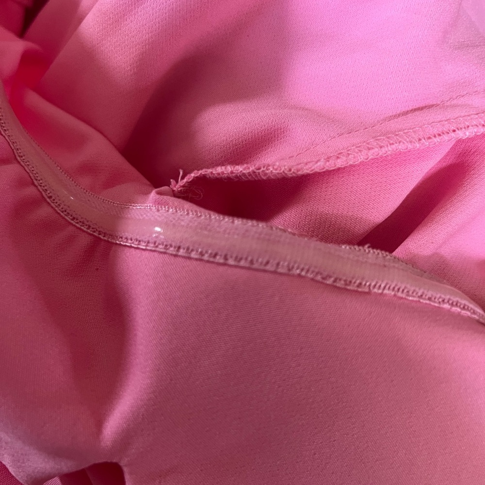 Women's Pretty Little Things Powder Pink Deep V Neck Collar Mini Dress Size 6 - Picture 3 of 9